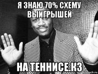 я знаю 70% схему выигрышей на теннисе.кз