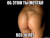 об этом ты мечтал все 16 лет