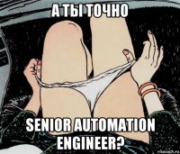 а ты точно senior automation engineer?