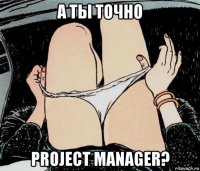 а ты точно project manager?