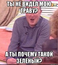 ты не видел мою траву? а ты почему такой зелёный?