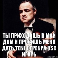 Ты приходишь в мой дом и просишь меня дать тебе серебра.BSC Игорь