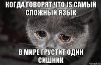 когда говорят что js самый сложный язык в мире грустит один сишник