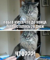 А вы в курсе что до конца лета осталось 28 дней Что???!