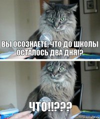 Вы осознаете, что до школы осталось два дня!? что!!???