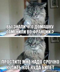 Вы знали что домашку отменили во Франции ? Простите мне надо срочно купить кое куда билет