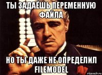 ты задаёшь переменную файла но ты даже не определил filemodel