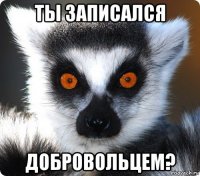 ты записался добровольцем?