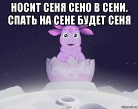 носит сеня сено в сени. спать на сене будет сеня 