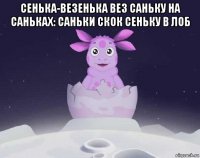 сенька-везенька вез саньку на саньках: саньки скок сеньку в лоб 