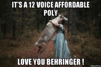 it's a 12 voice affordable poly love you behringer !