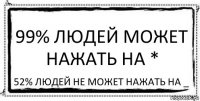 99% лЮДЕЙ МОЖЕТ НАЖАТЬ НА * 52% ЛЮДЕЙ НЕ МОЖЕТ НАЖАТЬ НА _