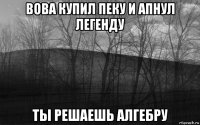 вова купил пеку и апнул легенду ты решаешь алгебру