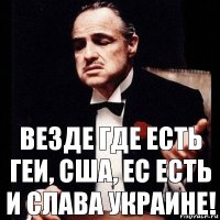 Везде где есть геи, сша, ес есть и слава украине!