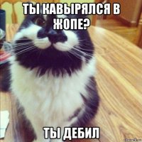 ты кавырялся в жопе? ты дебил