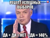 рецепт успешных выборов да + да + нет + да = 146%