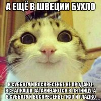 а ещё в швеции бухло в субботу и воскресенье не продают. все алкаши затариваются в пятницу, а в субботу и воскресенье тихо и гладко