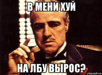 в мени хуй на лбу вырос?