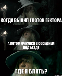 когда выпил глоток гектора а потом очнулся в соседнем подъезде где я блять?