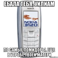 ебала тебя, уилиам по самые помидоры. еще в утробе твоей матери