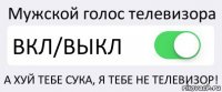 Мужской голос телевизора ВКЛ/ВЫКЛ А ХУЙ ТЕБЕ СУКА, Я ТЕБЕ НЕ ТЕЛЕВИЗОР!