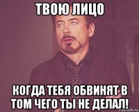 твою лицо когда тебя обвинят в том чего ты не делал!