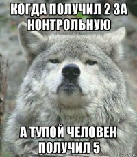 когда получил 2 за контрольную а тупой человек получил 5