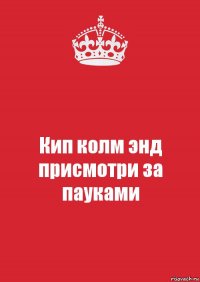 Кип колм энд присмотри за пауками