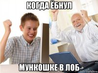 когда ёбнул мункошке в лоб