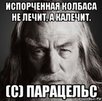 испорченная колбаса не лечит, а калечит. (с) парацельс