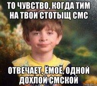 то чувство, когда тим на твои стотыщ смс отвечает, ёмоё, одной дохлой смской