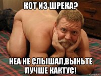 кот из шрека? неа не слышал,выньте лучше кактус!