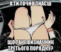 а ти точно знаєш що таке визначник третього порядку?