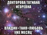 докторова татиана игоревна владик+таня=любовь уже месяц*