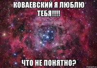 коваевский я люблю тебя!!!! что не понятно?