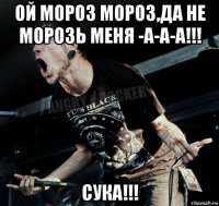 ой мороз мороз,да не морозь меня -а-а-а!!! сука!!!