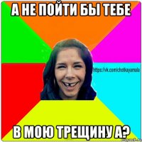 а не пойти бы тебе в мою трещину а?