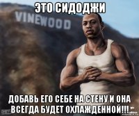 это сидоджи добавь его себе на стену и она всегда будет охлажденной!!!