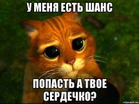 у меня есть шанс попасть а твое сердечко?