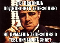 ты просишь подключить телефонию но думаешь телефония о тебе ничего не знает