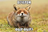 вечером фыр фыр?