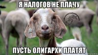 я налогов не плачу пусть олигархи платят