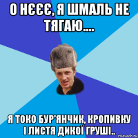 о нєєє, я шмаль не тягаю.... я токо бур'янчик, кропивку і листя дикої груші..