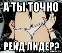 а ты точно рейд лидер?