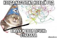 когда наступил новый год вжуух и твоя печень отказала