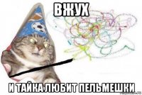 вжух и тайка любит пельмешки