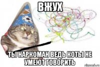 вжух ты наркоман ведь коты не умеют говорить