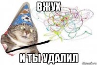 вжух и ты удалил