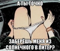 а ты точно заберёшь меня из солнечного в питер?