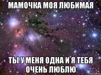 мамочка моя любимая ты у меня одна и я тебя очень люблю